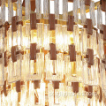 Candelabro LED lustre de vidro para hotel de luxo